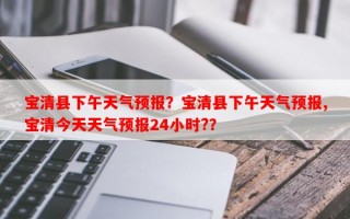 宝清县下午天气预报？宝清县下午天气预报,宝清今天天气预报24小时?？